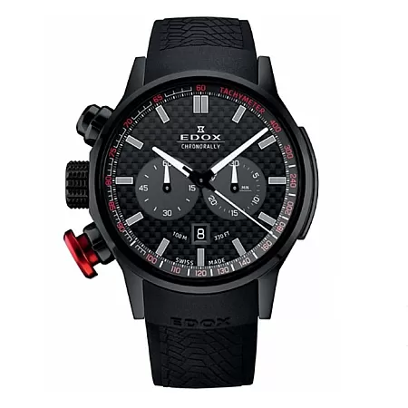 Ρολόι EDOX  10302-37N-NIN EDOX Chronorally Chronograph Black Rubber Strap