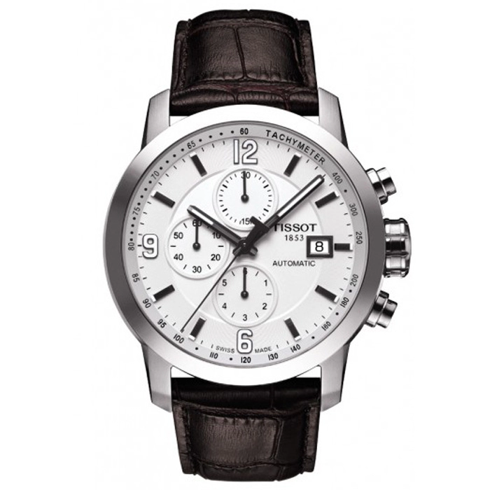 ΡΟΛΟΙ  TISSOT T0554271601700 TISSOT T-Sport PRC200 Automatic Brown Leather Chronograph