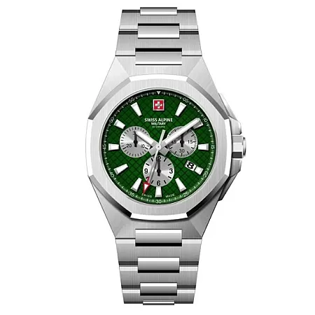 ΡΟΛΟΙ SWISS ALPINE MILITARY SAM7005.9134 SWISS ALPINE MILITARY Avenger Chronograph Silver Stainless Steel Bracelet