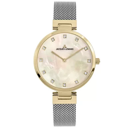 Ρολόι Jacques LEMANS 1-2001L Jacques LEMANS Milano Crystals Silver Stainless Steel Bracelet