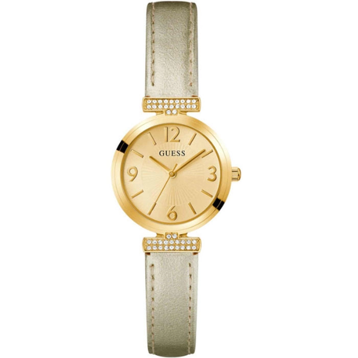 ΡΟΛΟΙ GUESS GW0614L2 GUESS Array Crystals Gold Leather Strap