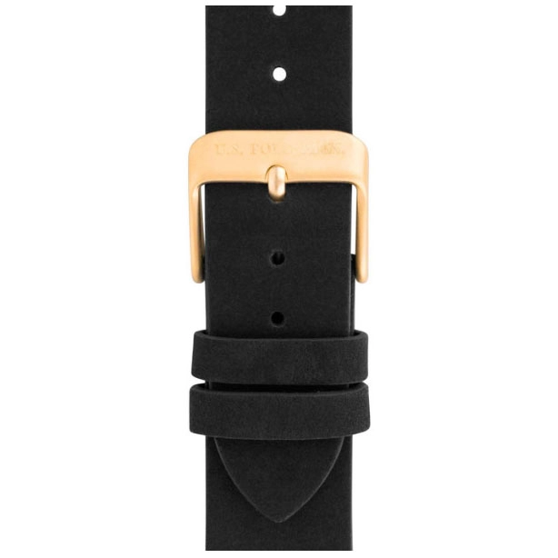 ΡΟΛΟΙ U.S. POLO  USP7157YG U.S.POLO Jackson Black Leather Strap