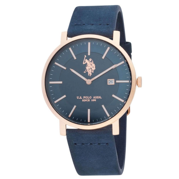 ΡΟΛΟΙ U.S. POLO  USP7156BL U.S.POLO Jackson Blue Leather Strap