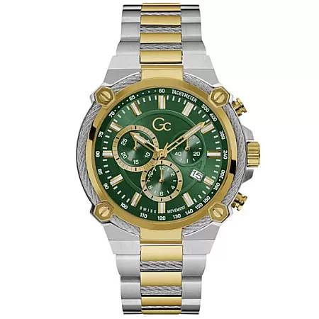 ΡΟΛΟΙ GUESS COLLECTION  Y24014G9MF GUESS Collection Cable Force Chronograph Two Tone Stainless Steel Bracelet