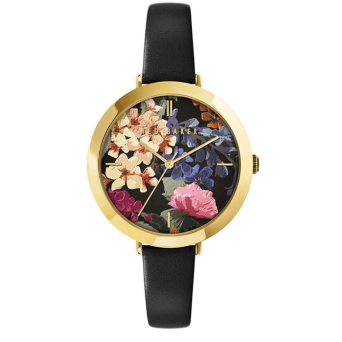 ΡΟΛΟΙ TED BAKER BKPAMF101 TED BAKER Ammy Floral Black Leather Strap