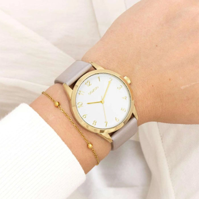 ΡΟΛΟΙ OOZOO  C11327 OOZOO Timepieces Beige Leather Strap