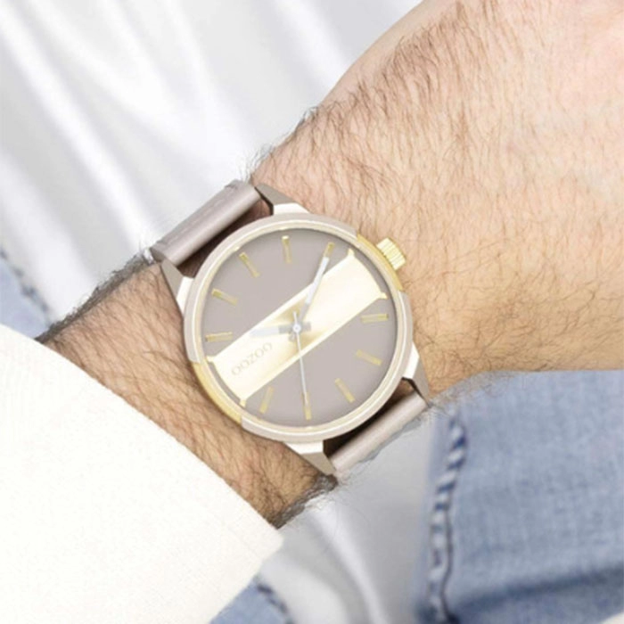 ΡΟΛΟΙ OOZOO  C11317 OOZOO Timepieces Beige Leather Strap