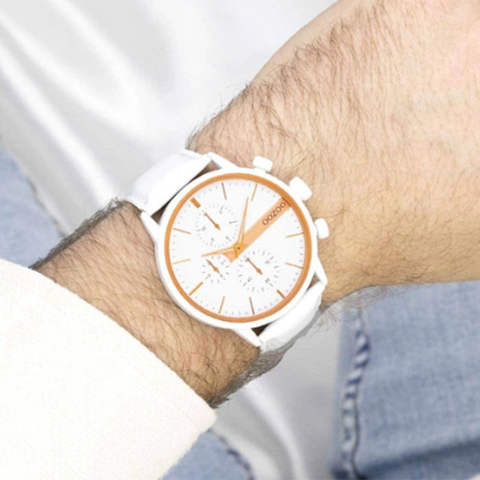 ΡΟΛΟΙ OOZOO  C11314 OOZOO Timepieces White Leather Strap