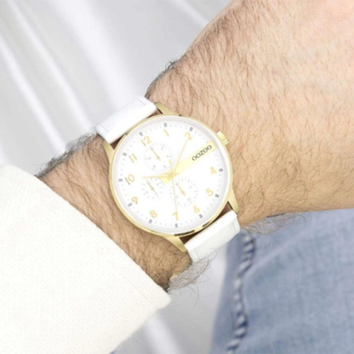 ΡΟΛΟΙ OOZOO  C11305 OOZOO Timepieces White Leather Strap