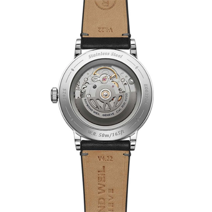 Ρολόι RAYMOND  2925-STC-60001 RAYMOND WEIL Millesime Automatic Black Leather Strap