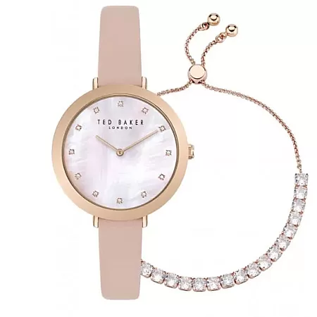 ΡΟΛΟΙ TED BAKER BKGFW2304 TED BAKER Ammy Crystals Pink Leather Strap Gift Set