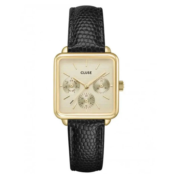 ΡΟΛΟΙ CLUSE CW13806 CLUSE La Tetragone Black Leather Strap