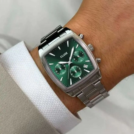 ΡΟΛΟΙ CLUSE CW52002 CLUSE Quartaut Chronograph Silver Stainless Steel Bracelet