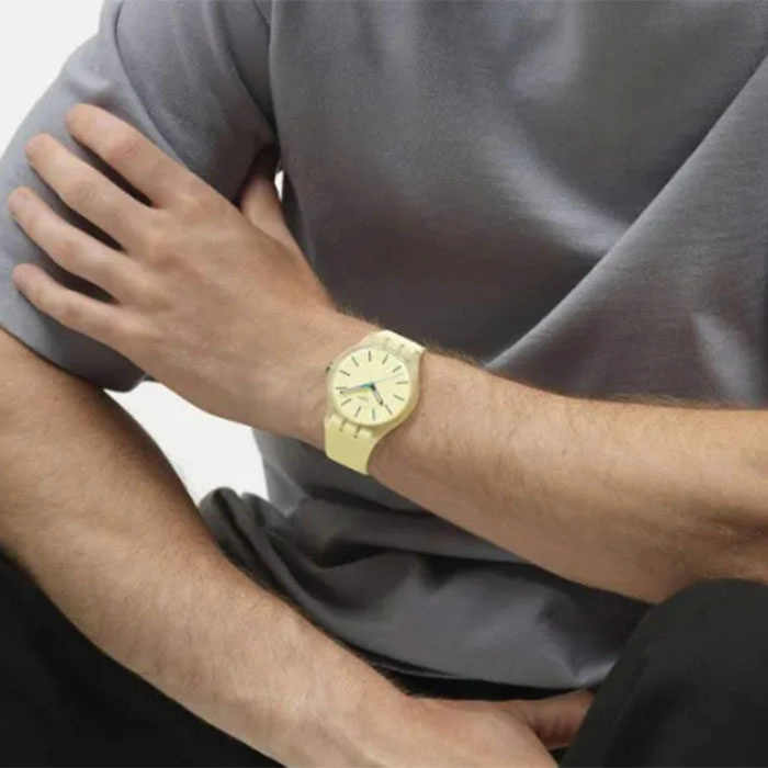 ΡΟΛΟΙ SWATCH   SO29J102 SWATCH Essentials Citrus Tilt Yellow Silicone Strap