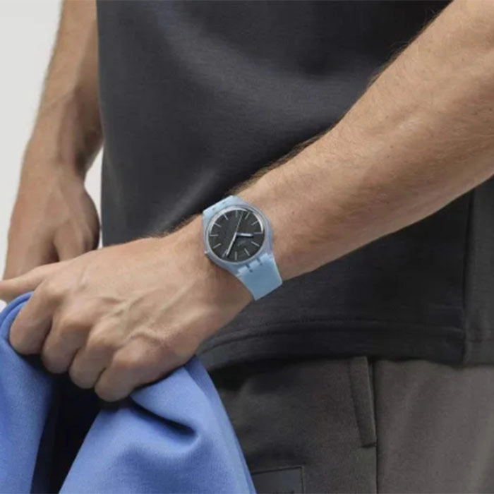 ΡΟΛΟΙ SWATCH  SO29L101 Ρολόι SWATCH Essentials Blue Moves Light Blue Silicone Strap