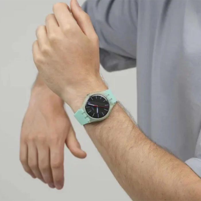 ΡΟΛΟΙ SWATCH  SO29L103 Ρολόι SWATCH Essentials Hint Of Mint Turquoise Silicone Strap