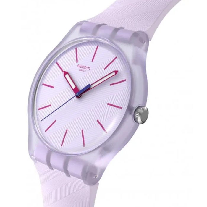 ΡΟΛΟΙ SWATCH  SO29V101 SWATCH Essentials Lavendaze Purple Silicone Strap