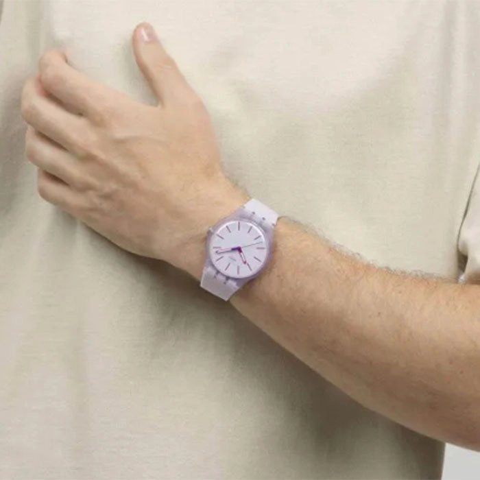 ΡΟΛΟΙ SWATCH  SO29V101 SWATCH Essentials Lavendaze Purple Silicone Strap