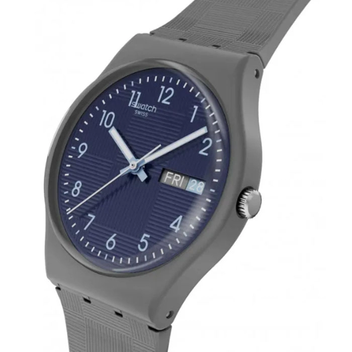 ΡΟΛΟΙ SWATCH  SO28M701 SWATCH Essentials Tile Dial Grey Silicone Strap