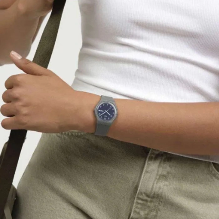 ΡΟΛΟΙ SWATCH  SO28M701 SWATCH Essentials Tile Dial Grey Silicone Strap