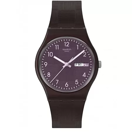 ΡΟΛΟΙ SWATCH  SO28C700 SWATCH Essentials Weaving Wonders Brown Silicone Strap