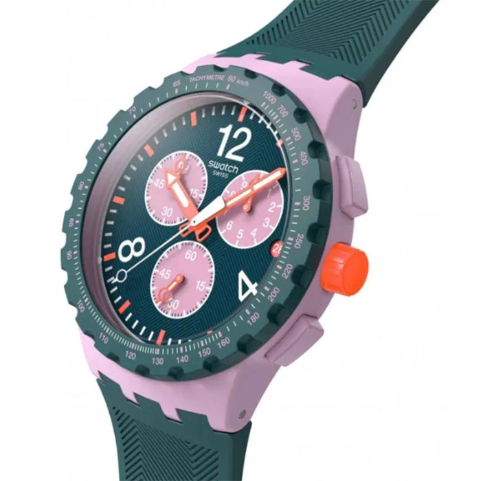 ΡΟΛΟΙ SWATCH  SUSP400 SWATCH Essentials Camo Flash Chronograph Orange Silicone Strap