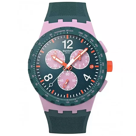 ΡΟΛΟΙ SWATCH  SUSP400 SWATCH Essentials Camo Flash Chronograph Orange Silicone Strap