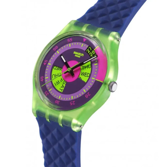 ΡΟΛΟΙ SWATCH  SO28G704 SWATCH Neon Skychart Blue Silicone Strap