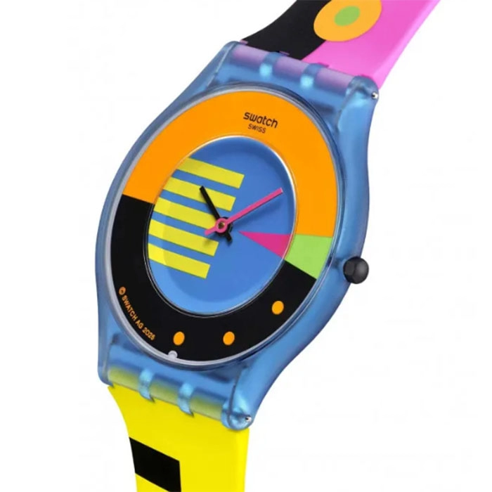 ΡΟΛΟΙ SWATCH  SS08S101 SWATCH Neon Flumotions Multicolor Silicone Strap