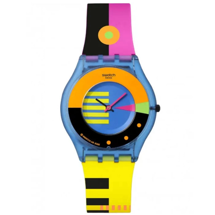 ΡΟΛΟΙ SWATCH  SS08S101 SWATCH Neon Flumotions Multicolor Silicone Strap