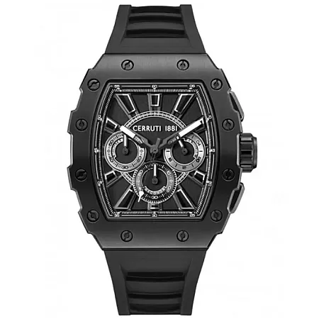 ΡΟΛΟΙ CERRUTI  CIWGO0085401 CERRUTI Gubbio Chronograph Black Silicone Strap