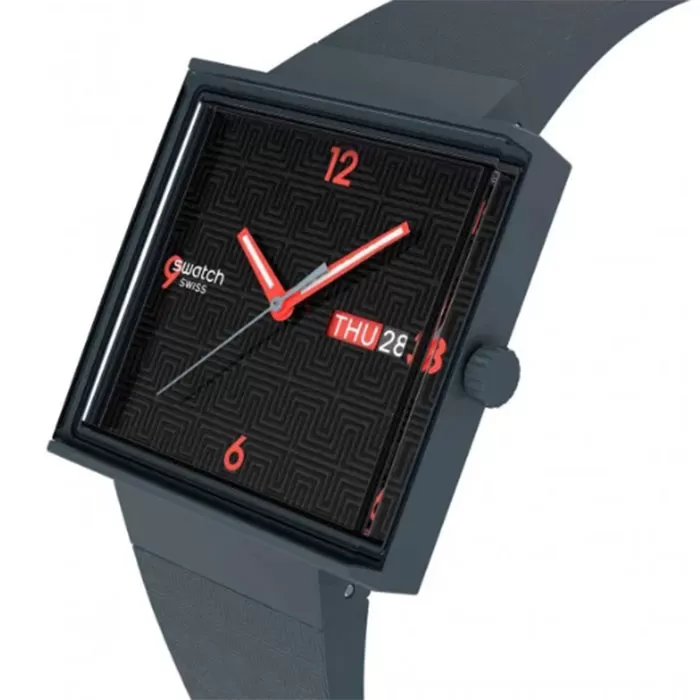 ΡΟΛΟΙ SWATCH  SO34M701 SWATCH Essentials Squared Off Grey Silicone Strap