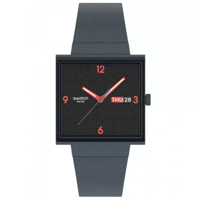 ΡΟΛΟΙ SWATCH  SO34M701 SWATCH Essentials Squared Off Grey Silicone Strap
