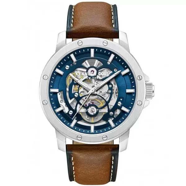 Ρολόι KENNETH COLE KCWGX0088905 KENNETH COLE Harrison Automatic Brown Leather Strap