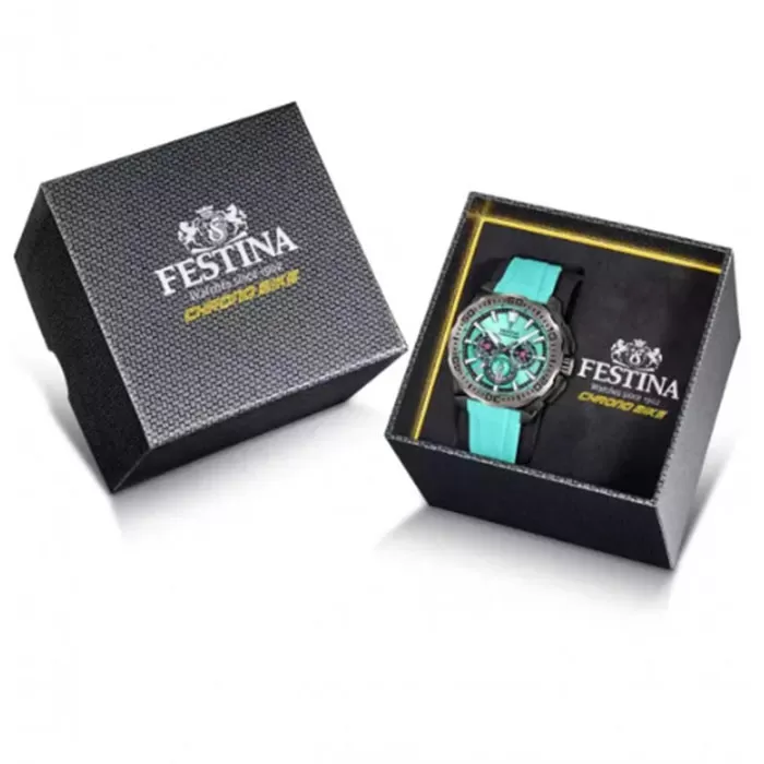 ΡΟΛΟΙ FESTINA  F20726/2 FESTINA Chrono Bike Chronograph Turquoise Rubber Strap