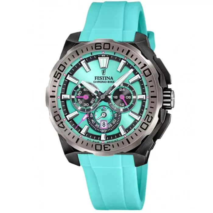 ΡΟΛΟΙ FESTINA  F20726/2 FESTINA Chrono Bike Chronograph Turquoise Rubber Strap
