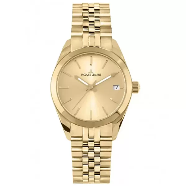 Ρολόι Jacques LEMANS 1-2132F JACQUES LEMANS Derby Gold Stainless Steel Bracelet