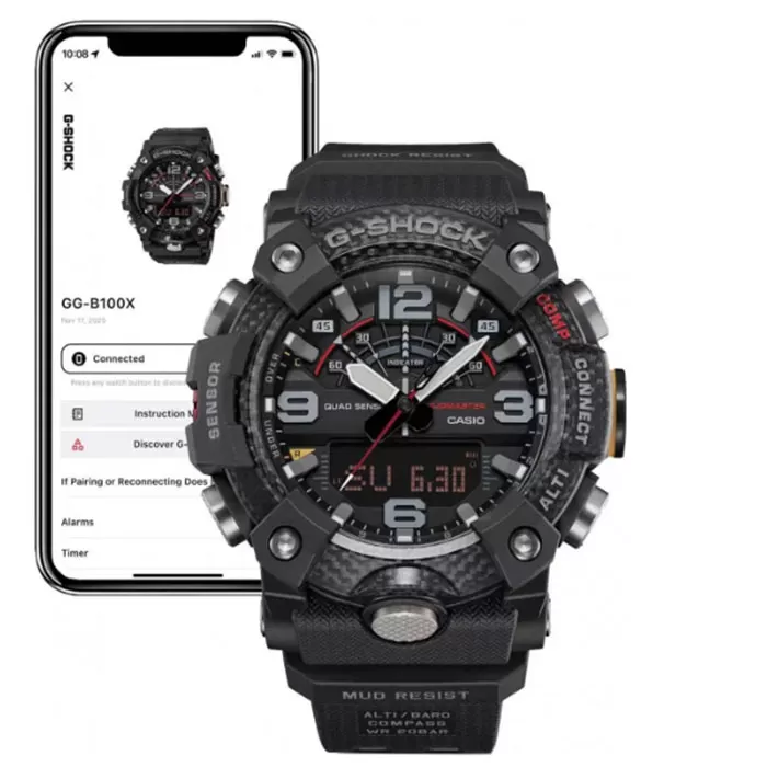 ΡΟΛΟΙ CASIO  GG-B100X-1AER G-SHOCK Master of G Mudmaster Smartwatch Chronograph Bio-based Resin Strap