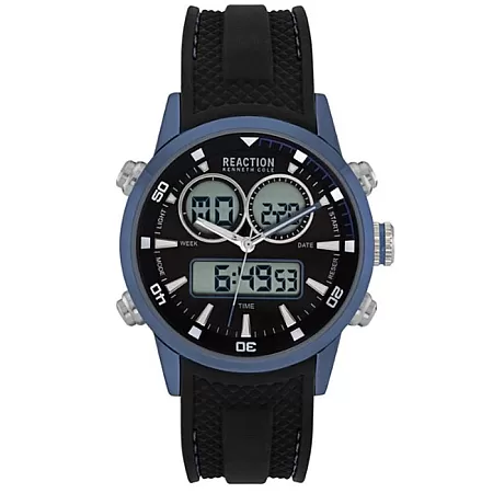 Ρολόι REACTION KENNETH COLE RK50971002 REACTION KENNETH COLE Ana-Digi Chronograph Black Silicone Strap
